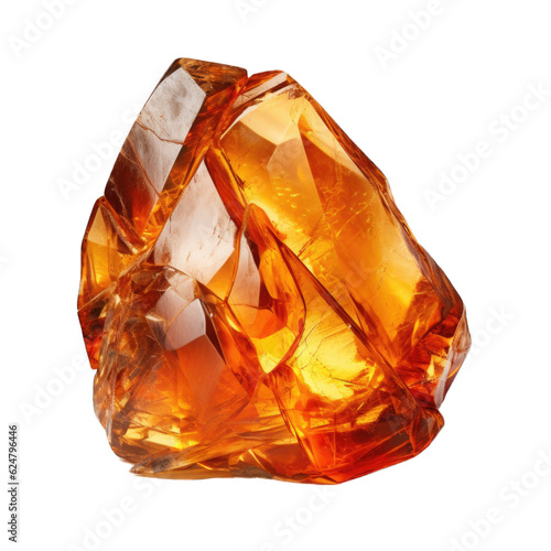 Amber gem isolated on transparent background. Generative AI Fototapeta
