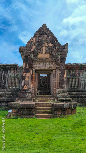 View on the old sanctuary of Wat Phou/vat Phou Hindu /vat Phoutemple complex is the UNESCO world heritage site in Champasak, Southern Laos.