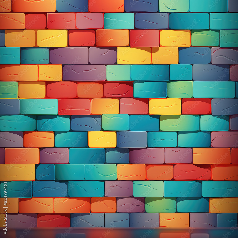 Pattern background depicting a colorful brick AI Generative Pattern background depicting a colorful brick AI Generative