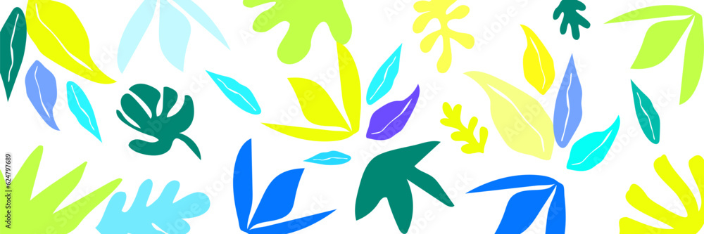 Abstract botanical shapes seamless pattern. Tropical leave and flower Abstract botanical shapes seamless pattern. Tropical leave and flower