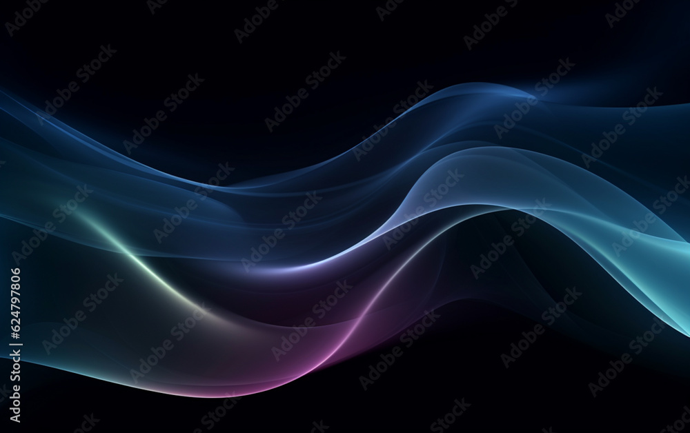 Fototapeta premium Abstract dark background with smooth soft lines