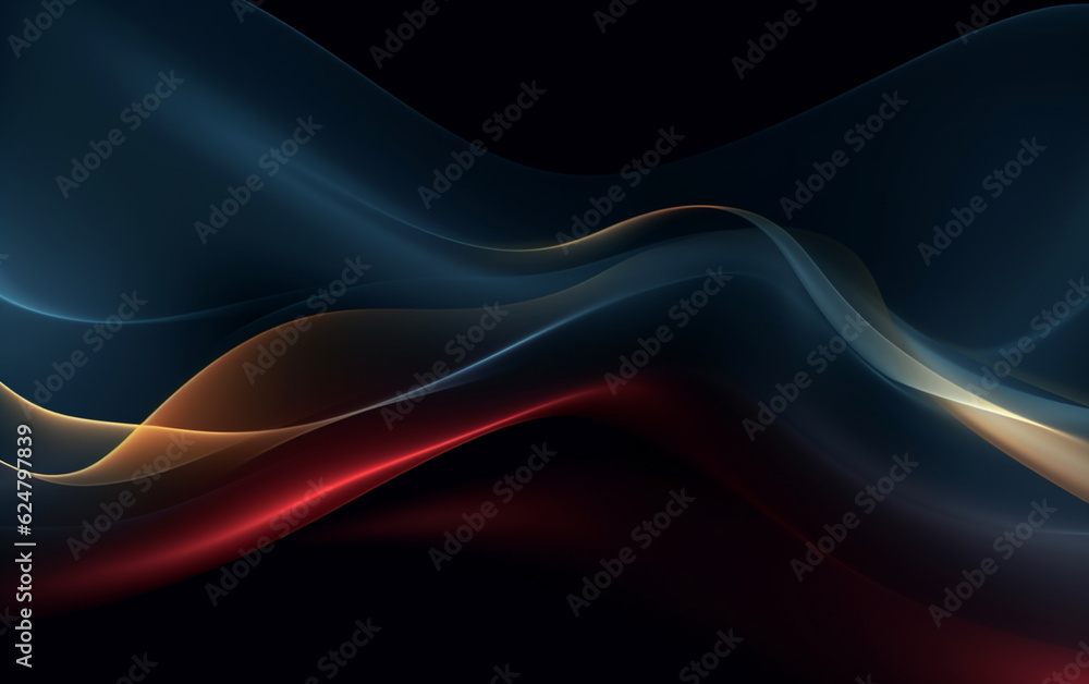 Naklejka premium Abstract dark background with smooth soft lines