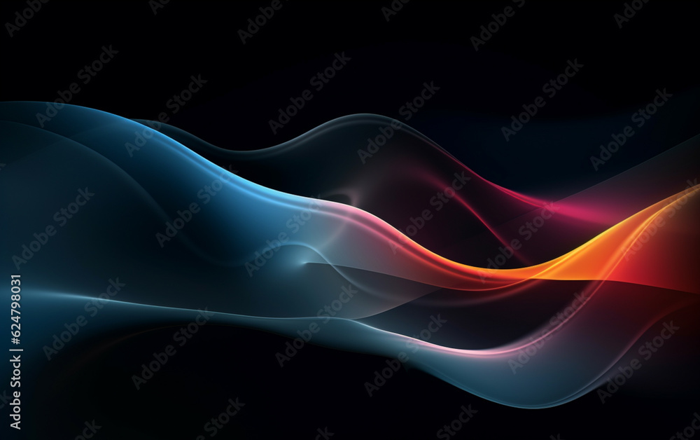 Fototapeta premium Abstract dark background with smooth soft lines