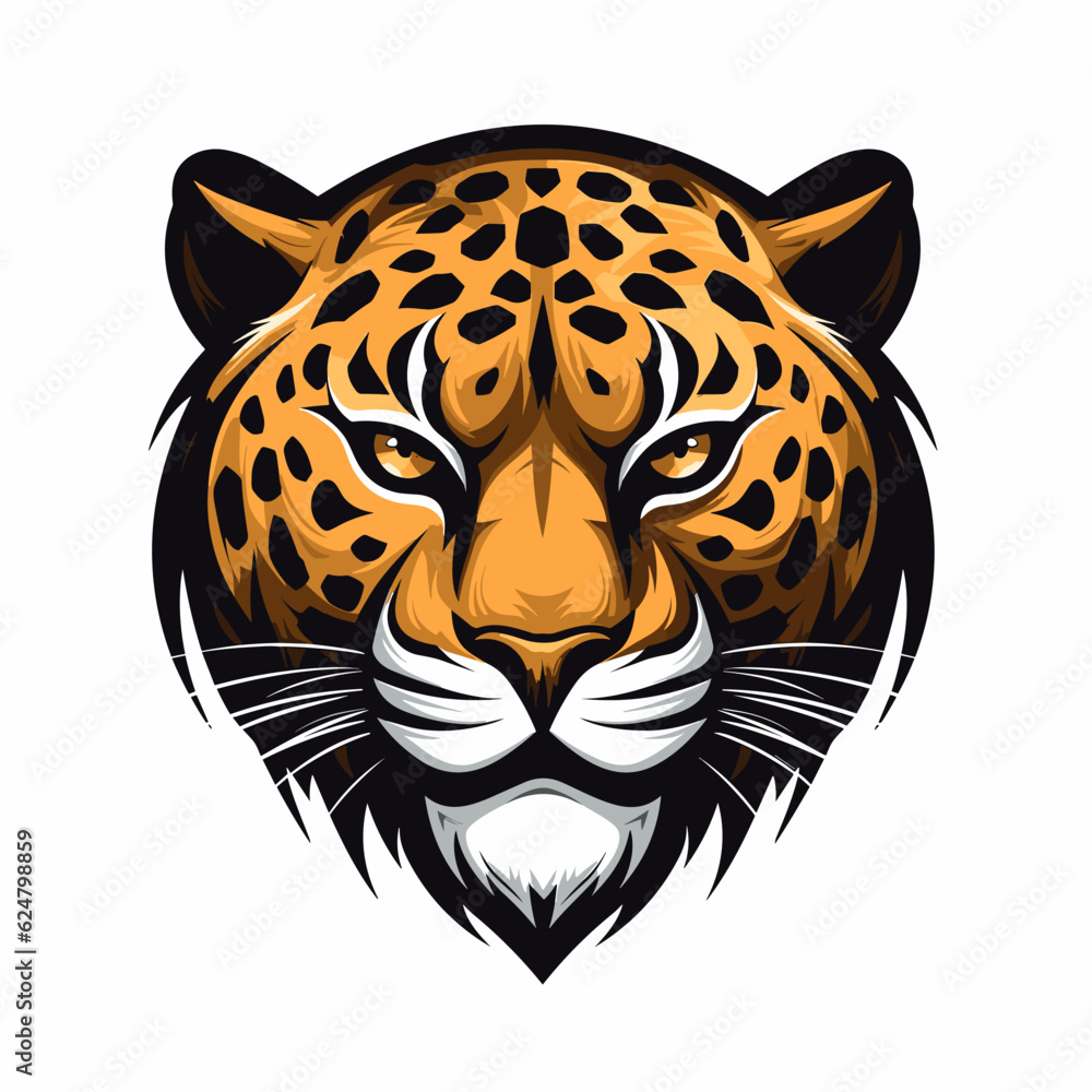 Fototapeta premium Esport vector logo leopard, leopard icon, leopard head, vector, sticker