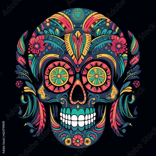 flat_image_of_the_skull_is_painted