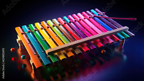 a colorful xylophone musical instrument. Generative AI
