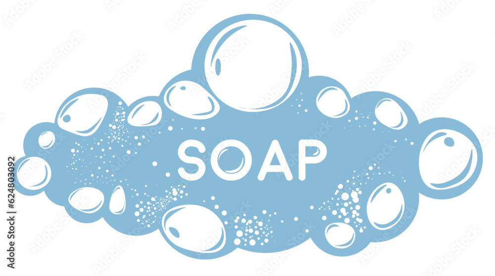 Soapsuds laundry or bath soapy bubbles, hygiene and cosmetics Soapsuds laundry or bath soapy bubbles, hygiene and cosmetics