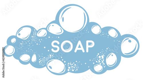 Soapsuds laundry or bath soapy bubbles, hygiene and cosmetics