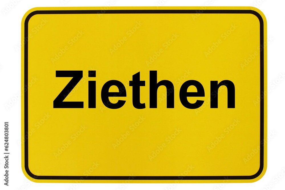Illustration eines Ortsschildes der Gemeinde Ziethen in Brandenburg Illustration eines Ortsschildes der Gemeinde Ziethen in Brandenburg