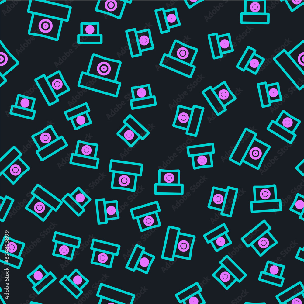 Line Spray can nozzle cap icon isolated seamless pattern on black background. Vector Line Spray can nozzle cap icon isolated seamless pattern on black background. Vector