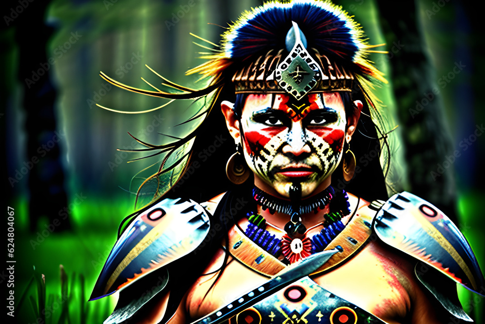 Barbarian Female Warrior. Generaive AI Barbarian Female Warrior. Generaive AI
