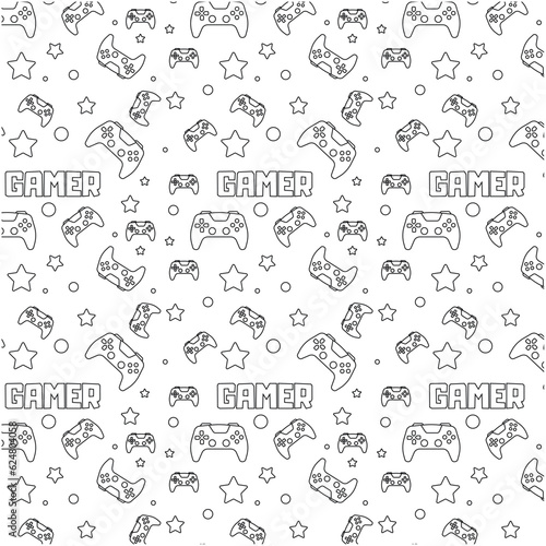 Gamer decorative background, gamers illustration pattern