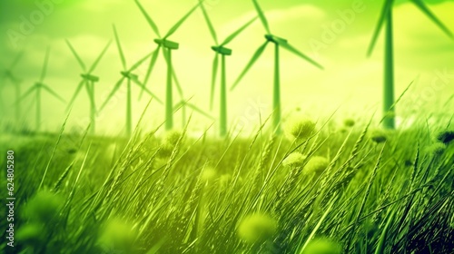 Wind turbines, Green energy investment, Generative AI © AIExplosion