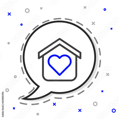 Line Shelter for homeless icon isolated on white background. Emergency housing, temporary residence for people, bums and beggars without home. Colorful outline concept. Vector