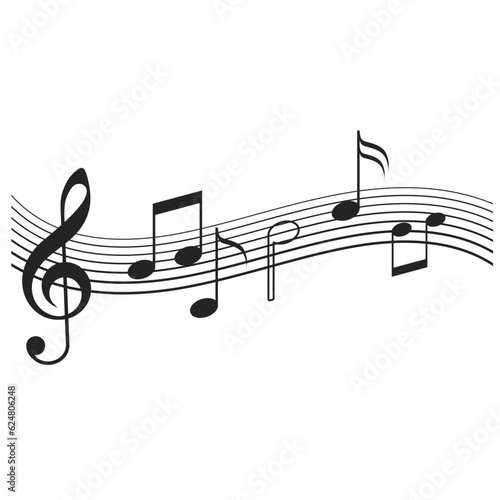 Musical Scale Notes.Musical Instrument Score Illustration