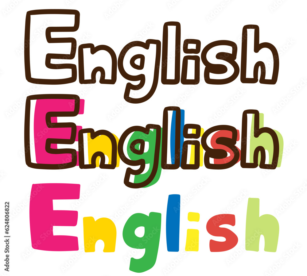 POPでカラフルな手書き風ENGLISHロゴセット POPでカラフルな手書き風ENGLISHロゴセット