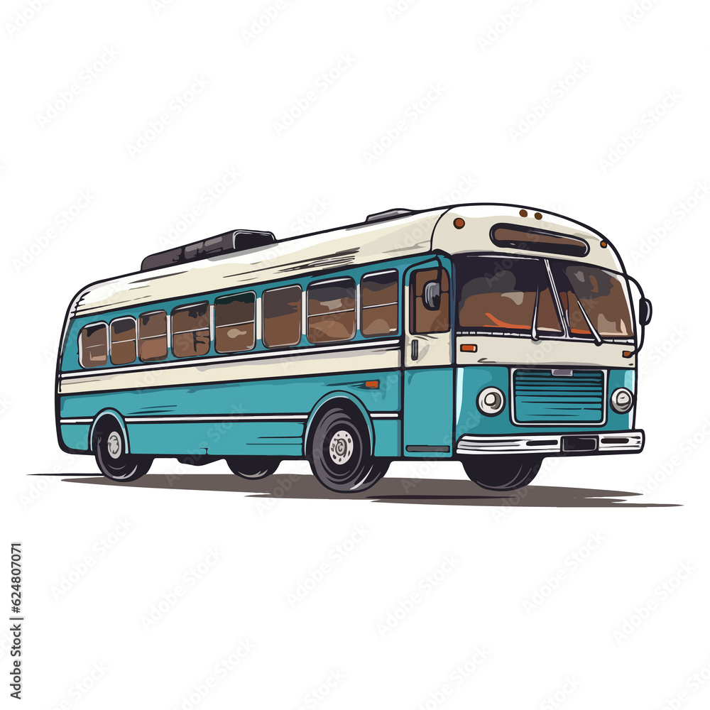 retro bus illustration