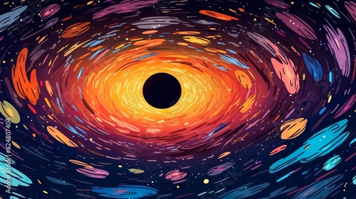 Background black holes and cosmic anomalies. The depths of the universe with an illustration of cosmic black holes showcased in a dynamic banner design against backdrop. Generative AI.