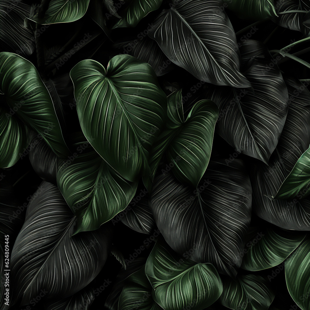 Tropical leaves pattern isolated white, create using generative AI tools