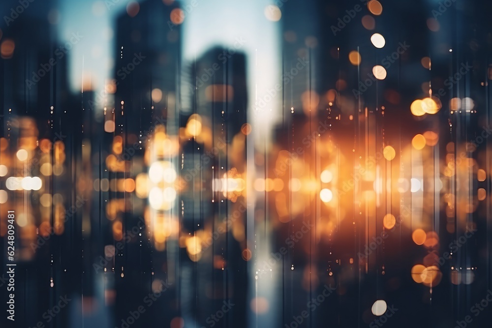 Abstract background of defocused city night bokeh. Captivating and atmospheric. Generative AI