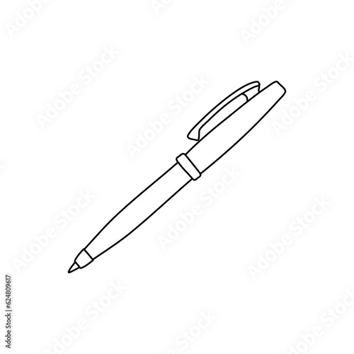 Vector illustration of a ballpoint pen in doodle style.