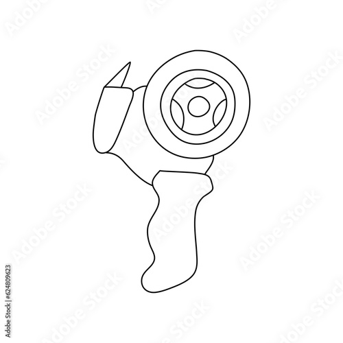 Hand drawn vector of tape dispenser icon. Doodle vector of tape dispenser icon in vector