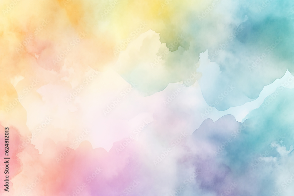 Abstract pastel gradient watercolor background. Generative AI