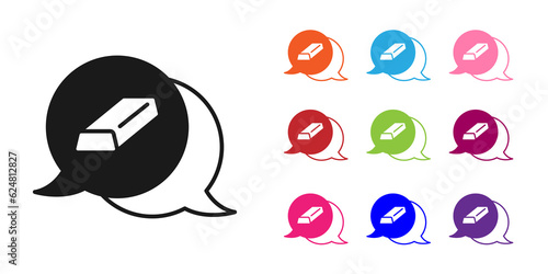 Black Gold bars icon isolated on white background. Banking business concept. Set icons colorful. Vector