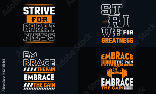 best typography t shirt design for gym and fitness inspiration and motivation