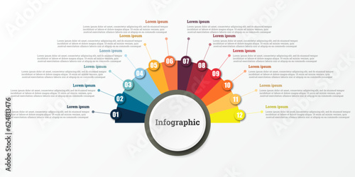 Infographic that reports about the workflow in each step with a total of 12 topics.