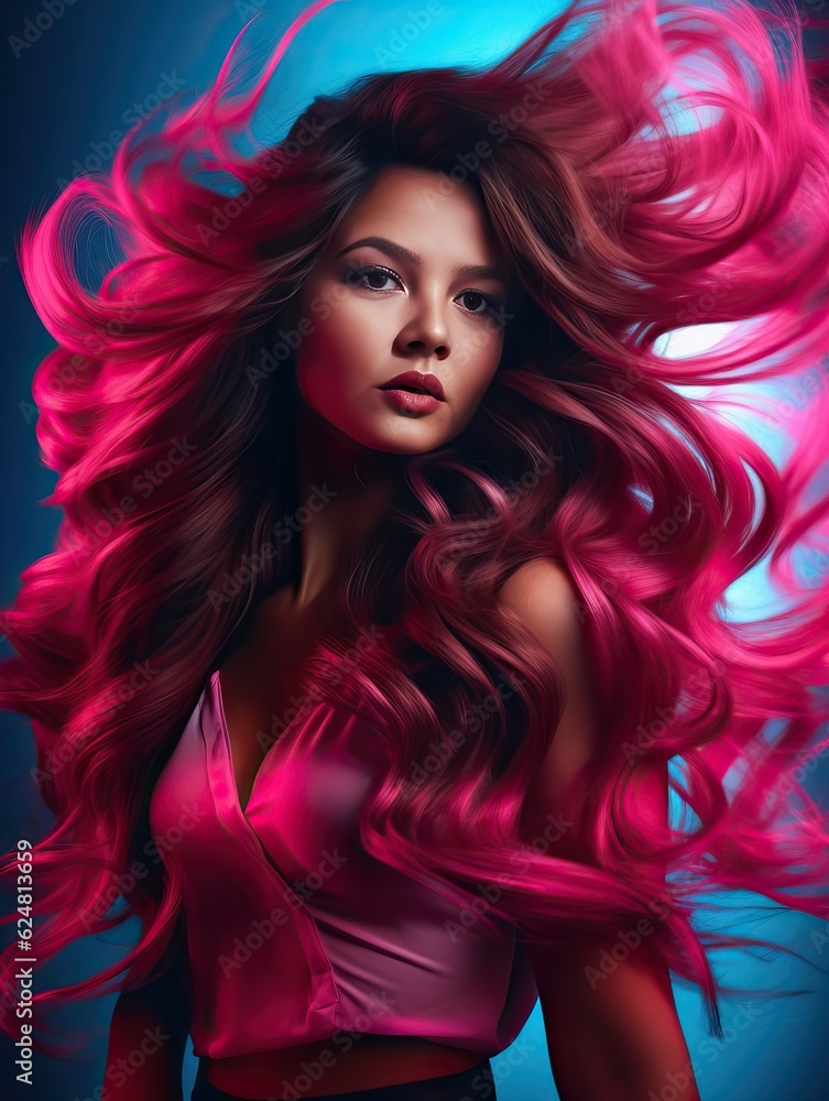 Woman on a groovy disco background, generative ai Woman on a groovy disco background, generative ai
