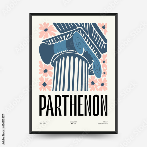 Abstract travel and floral posters template. Modern trendy Matisse minimal style. Floral poster, landmark. Hand drawn design for wallpaper, wall decor, print, postcard, cover, template, banner. 