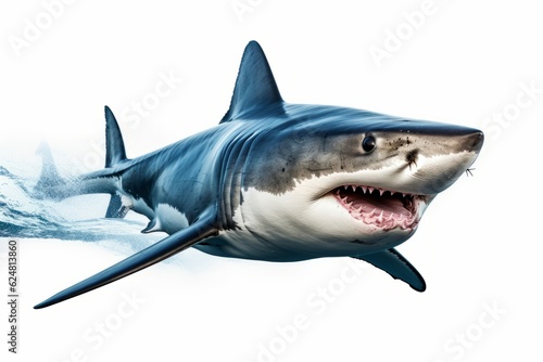 Great shark photo cut out and isolated on white background.