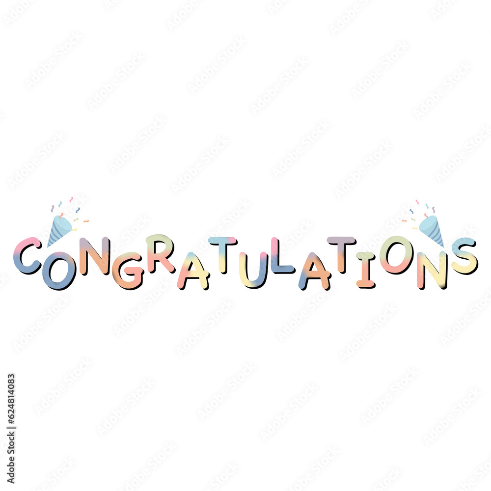 Congratulations Word Vector for Celebrations, Pastel Bliss