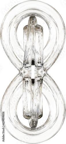 3d rendering. Abstract geometric shapes illustration. Modern minimal glass objects isolated on transparent background