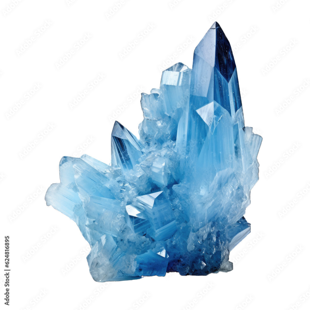 Fototapeta premium Blue Lagoon Quartz gem isolated on transparent background. Generative AI