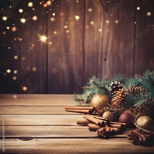 Christmas background with traditional decoration
