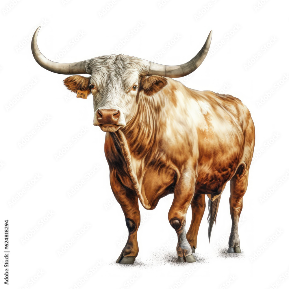 Byk, Ilustracja, wygenerowane przez AI, Byk, Ilustracja, wygenerowane przez AI,