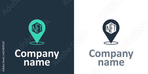 Logotype NFT Digital crypto art icon isolated on white background. Non fungible token. Logo design template element. Vector