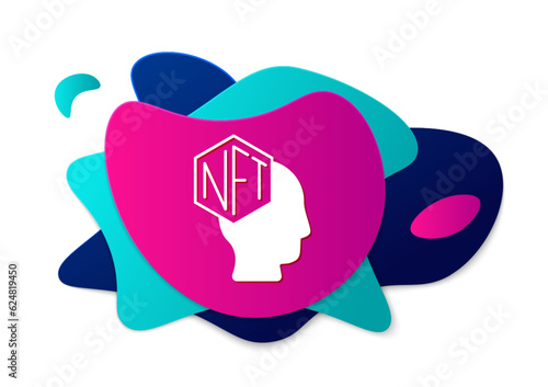 Color NFT Digital crypto art icon isolated on white background. Non fungible token. Abstract banner with liquid shapes. Vector