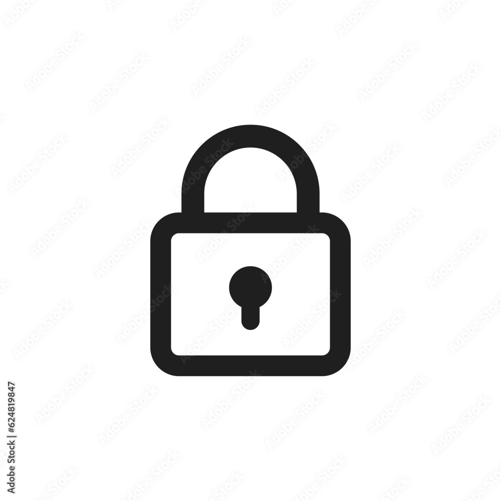 Flat simple outline lock padlock icon background. Flat simple outline lock padlock icon background.