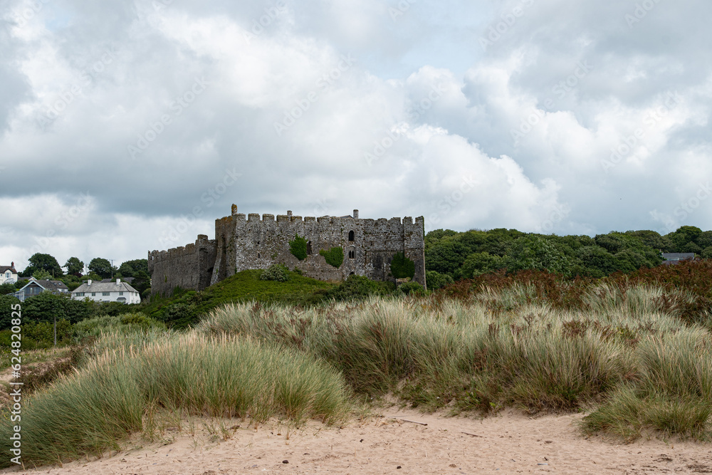 Mororbier   castle  ruin  Pembrokeshire