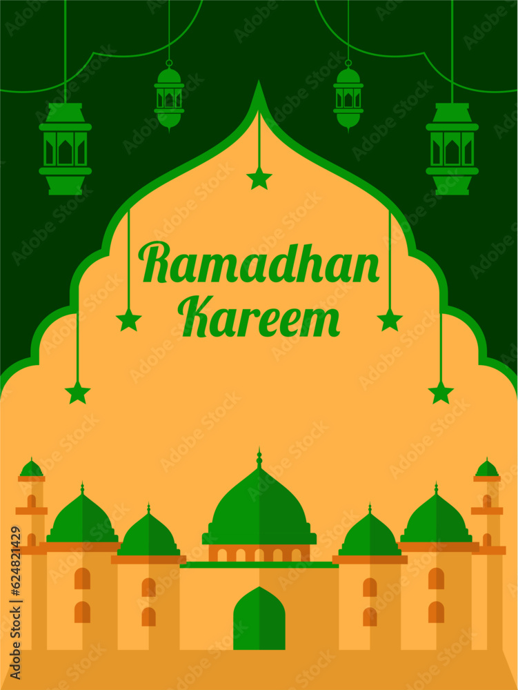 islamic culture with lantern vector illustration