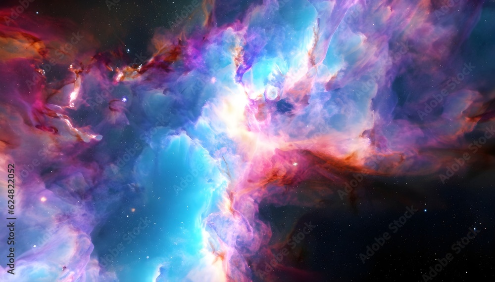 background with space, Colorful space galaxy cloud nebula. Stary night, light, star, fantasy, color, AI generated