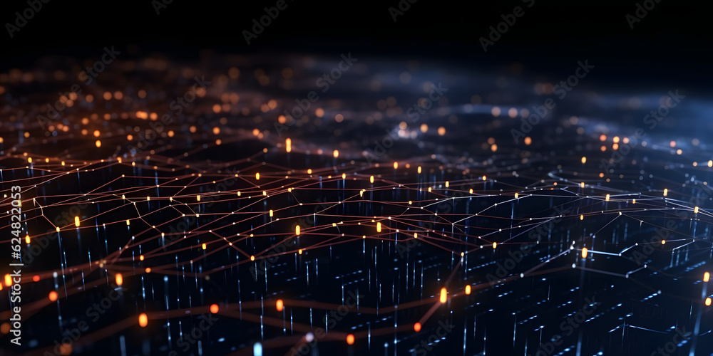 Futuristic abstract mesh. Wave with the connection of dots and lines Futuristic abstract mesh. Wave with the connection of dots and lines