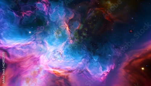abstract background with space  Colorful space galaxy cloud nebula. Stary night   fire  design  energy  glow   AI generated 