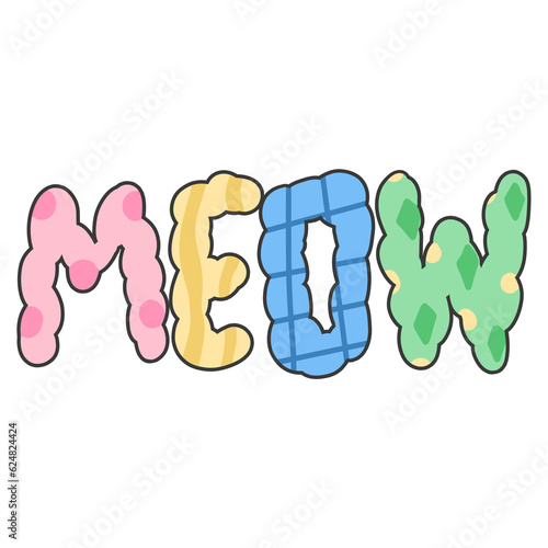 Meow meow text for cat