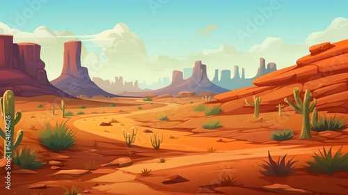 Abstract background desert. Showcasing of the enchantment of nature with a captivating banner design featuring a breathtaking desert flora and fauna. Generative AI.