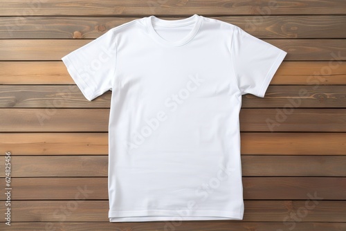 white t shirt on a wooden background