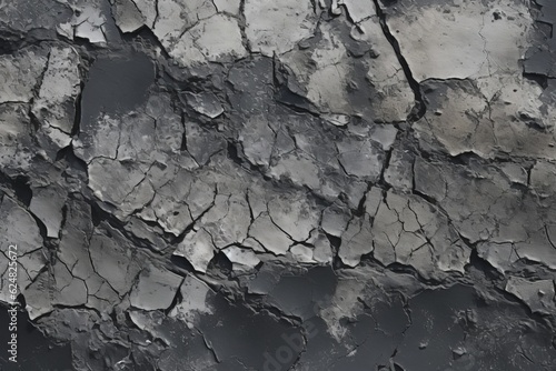 Black Charcoal Grey Cracked Wall AI Generated